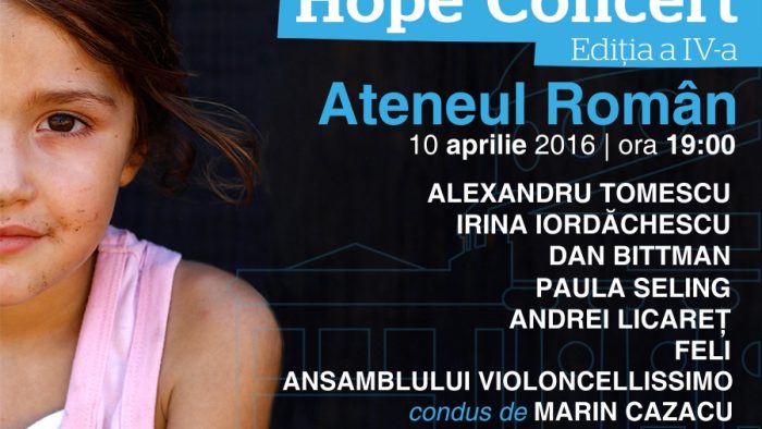 Amalia Enache și Dragoș Bucurenci vor prezenta Hope Concert,  un eveniment dedicat copiilor vulnerabili ai României