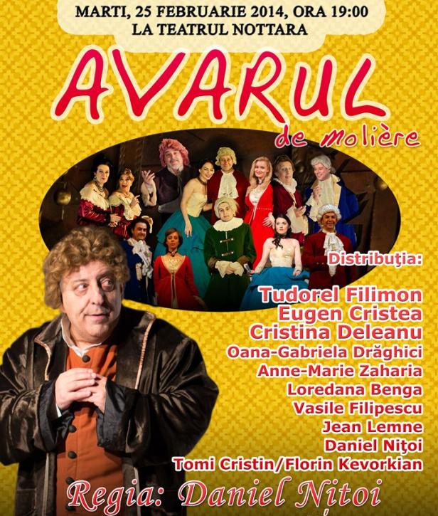 Comedia „Avarul” revine pe scena Teatrului Nottara