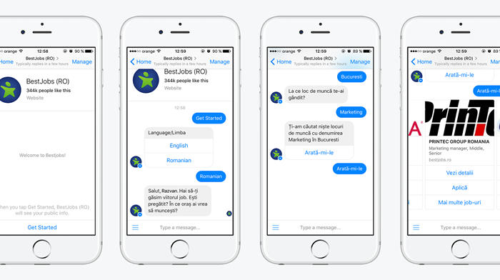 BestJobs introduce căutarea de joburi pe Facebook Messenger