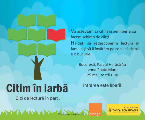 Duminică avem program: Citim în iarbă, în Herăstrău