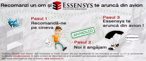 Recomanzi un om pentru Essensys şi primeşti o recompensă