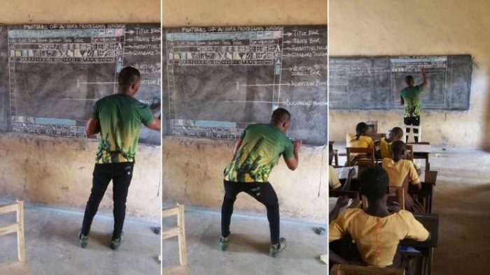 Un profesor din Ghana predă informatica fără a avea un calculator