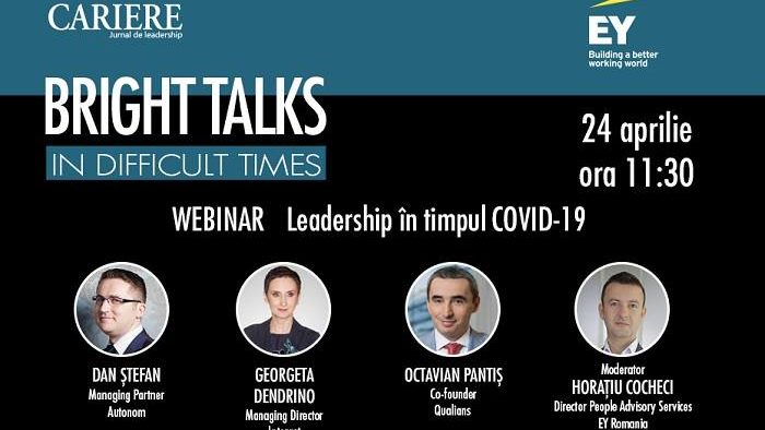 Webinar “Bright Talks in Difficult Times” - a treia ediție  - vineri, 24 aprilie, între 11:30-12:30